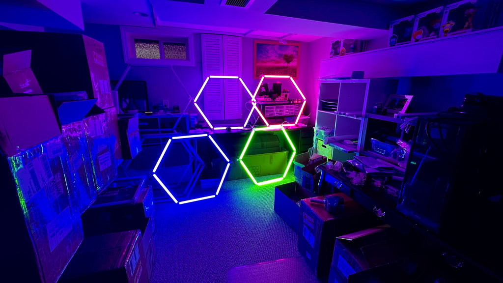 Colored hexagons LED lights