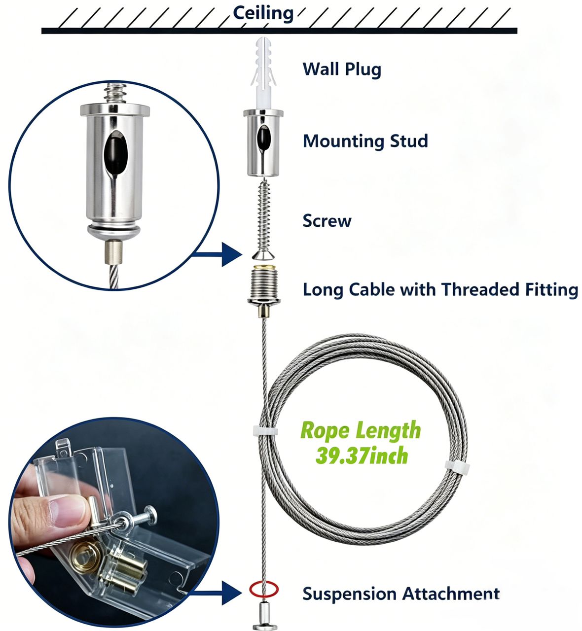 Steel hanging wire kit (10 pack)